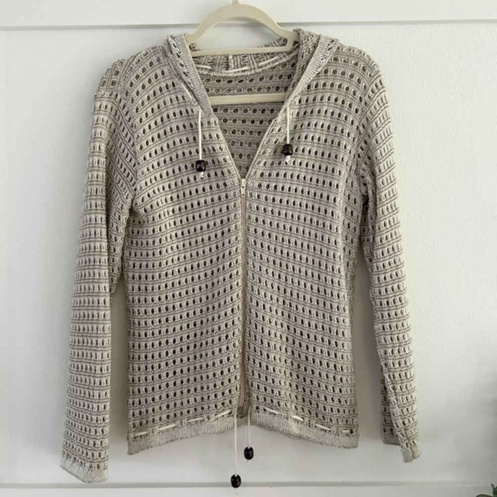 Handmade crochet knit zip up jacket